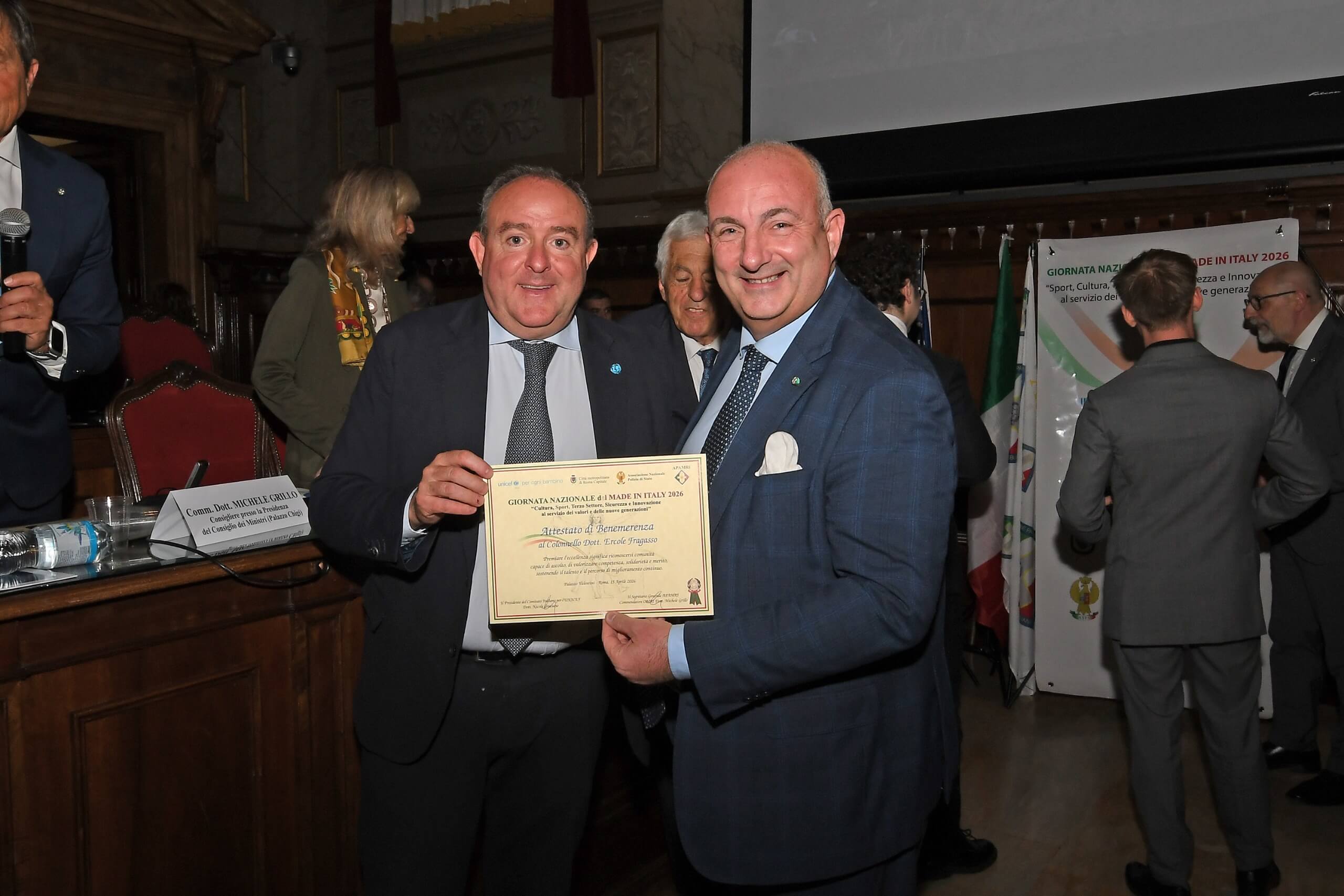 Le eccellenze del made in Italy premiate presso palazzo Valentini
